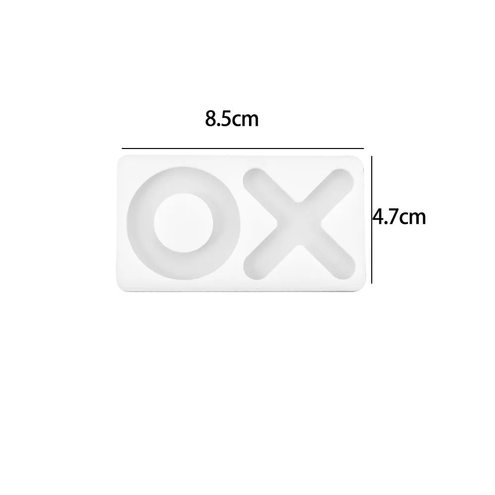 Tic Tac Toe Silicone Mold – OX Chess Game Board & Pieces Mold for DIY Resin, UV Epoxy, Jewelry & Craft Making